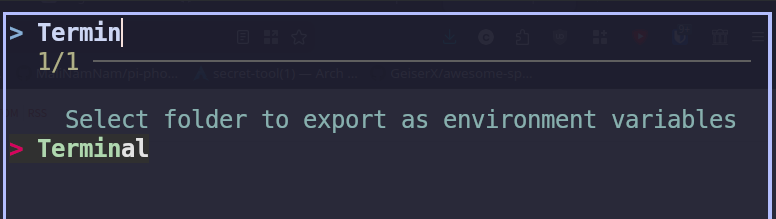 Folder selection in rbw-env