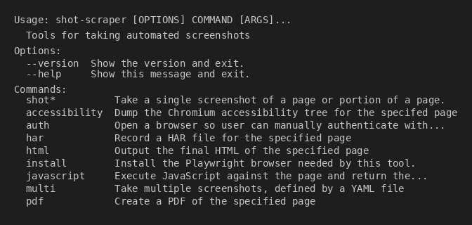 shot-scraper help